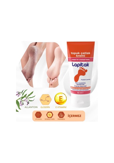 Lapitak Topuk Çatlak Kremi 60ml - Ayak Kremi - Ayak Bakımı - Ayaklardaki Çatlakları Engenlemeye Yardımcı Olur. Ku