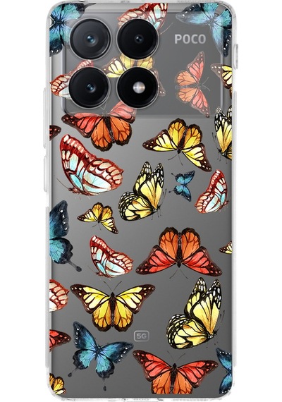 Xiaomi Poco X6 Pro İle Uyumlu Water Color 2 Baskılı Kamera Korumalı Şeffaf Kılıf Şeffaf