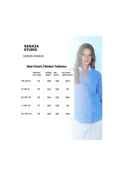 Sagaza Studio Ss6025 Selıta Oversıze Gömlek İndigo
