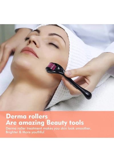 Siyah 0,5 Mm Stili Yüz İçin Derma Roller İğne Enstrümanı 540 İğne Siyah