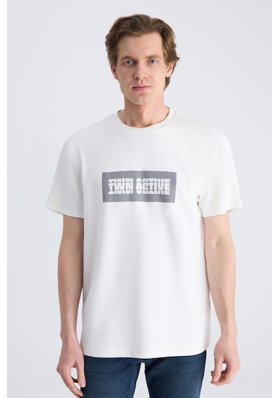 Twn Relaxed Fit Beyaz Düz Rayon T-shirt 4ec1461711372 801