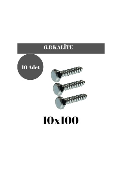 Trifon Vida 10x100 Mm Altı Köşe Anahtar Başlı Vida 10'lu Paket 10 x 100 MM