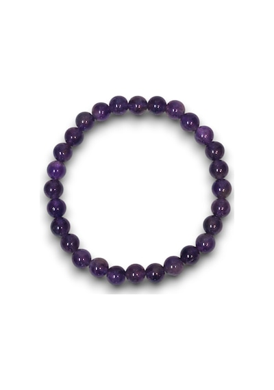 Koyu Mor Ametist Bileklik 6 Mm Küre Kesim 508-3