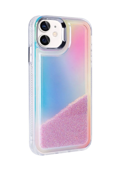 Zore Apple iPhone Uyumlu 12 Kılıf Airbagli Renkli Arka Yüzey Boncuk Tasarımlı Ogaa Kumul Kapak - Pembe