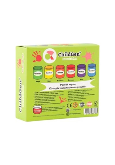 Childgen Yıkanabilir Parmak Boya Seti 6 Adet 12