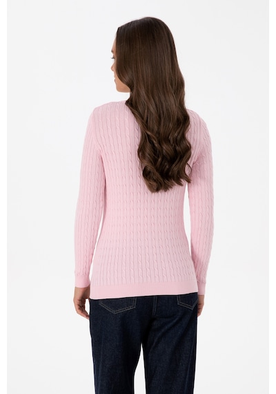 U.S. Polo Assn. Kadın Açık Pembe V Yaka Basic Kazak 50307700-VR078 U.S. Polo Assn. Kadın Açık Pembe V Yaka Basic Kazak 50307700-VR078