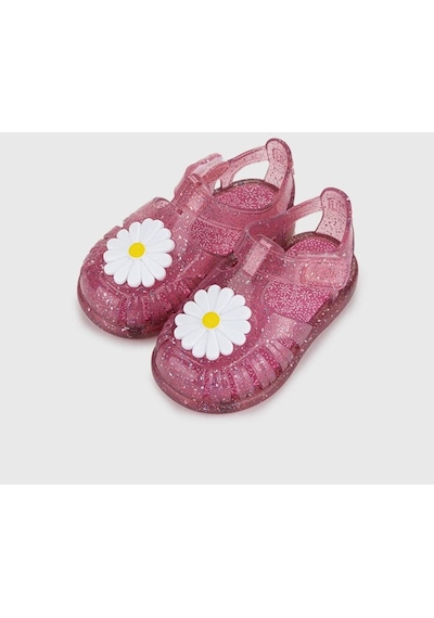 Igor Tobby Gloss Flor Çocuk Sandalet - Simli Fuşya