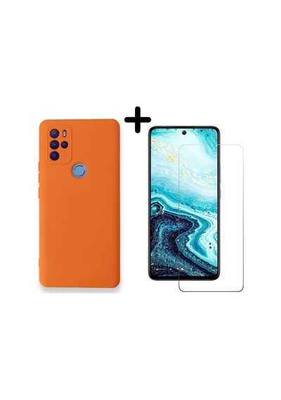 Omix X300 Lansman Içi Kadife Telefon Kılıfı Ve Temperli Cam Ekran Koruyucu Col179447-turuncu