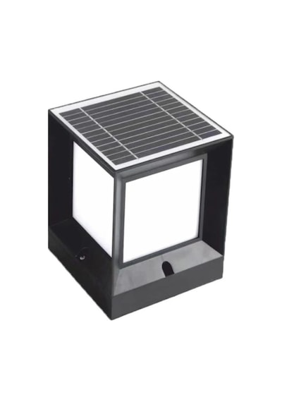 Helios Opto 30w Solar Set Üstü Küp Aplik 3 Işık Rengi Uzaktan Kumandalı Dış Mekan Gece Yanar Hs4008
