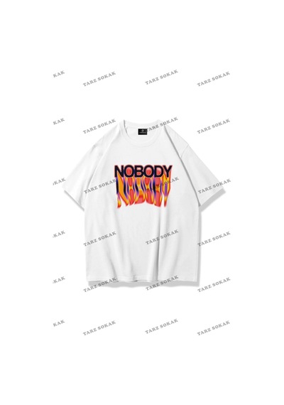 Tarzsokak Unisex Nobody Tshirt Beyaz