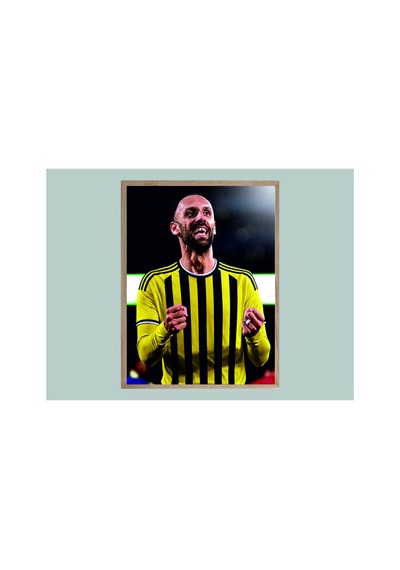 Poster Sarı Lacivert Vedat Muriç Ahşap Çerçeveli Tek Parça Futbol Tablo Çok Renkli - 911976467 Çok Renkli
