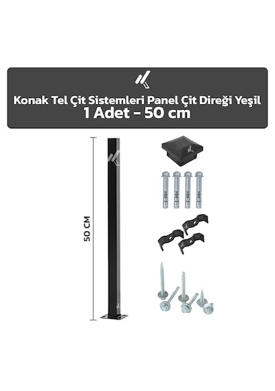 Panel Çit Direği Antrasit 1 Adet 50 CM + Aksesuarlar
