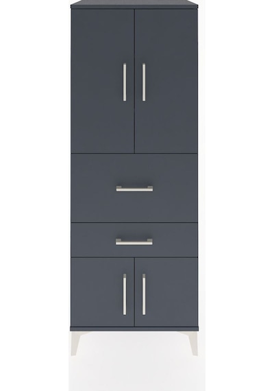 Hyperion Dolap 3 Raflı 2 Çekmeceli 4 Kapaklı 60x44x163 Antrasit-antrasit Antrasit