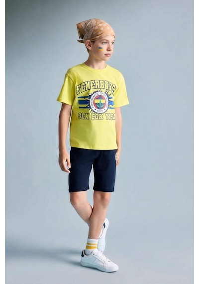 Defacto Fenerbahçe Kısa Kollu Pijama Üst Şort Pijama Alt 2li Pijama Takımı Erkek Çocuk H7338a826hsyl291 Sarı-yl291