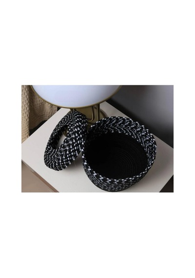 Jüt, Hasır, Çöp Kovası, Mutfak Çöp Kovası, Banyo Çöp Kovası, Doğal, Natürel, Jüt Kova, Modern Kova Siyah Siyah