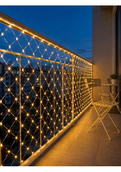 Led Ağ Işık Dekoratif File Aydınlatma Balkon Oda Ve Bahçe Süsleme Yeni Nesil Sarı