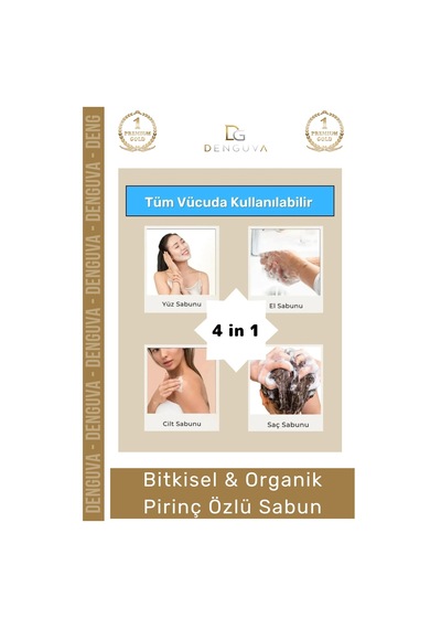 %100 Doğal Güzel Kokulu El Yüz Saç Vücut Cilt Orijinal Bitkisel Pirinç Özlü Sabunu 120g - 5 Adet