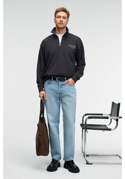 Grımelange BRAM Erkek %100 Pamuk Dik Yakalı Yarım Fermuarlı Baskılı Antrasit Sweatshirt Grımelange BRAM Erkek %100 Pamuk Dik Yakalı Yarım Fermuarlı Baskılı Antrasit Sweatshirt