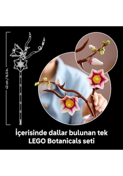 LEGO® Botanicals Manolya Dalları 11510 - Yetişkinler için Çeşitli Detaylar İçeren Çiçek Buketi Model Yapım Seti (435 Parça)