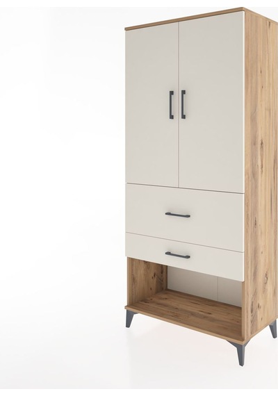 Hyperion Dolap 3 Raflı 2 Çekmeceli 2 Kapaklı 88x44x195 Çam-ay... Çam