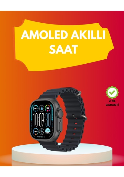 Amoled Ekran 49mm Ultra Tasarım 3 Kordonlu Akıllı Saat