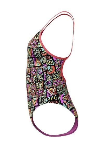Speedo Allover Digital V-back Kız Çocuk Yüzücü Mayosu Desenli Mor Mor
