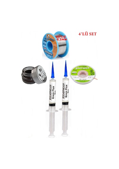 Lehimleme Seti 40 G 0,5 Mm Lehim Teli Cp-1515 Lehim Fitili Flux Lehim Toplama Set Tk14