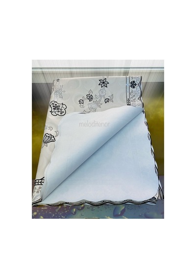 Astarlı Kenarlı Kilim Pano Desen Kaymaz Dikdörtgen Pvc Musamba Masa Örtüsü 120 X 155 Cm Füme