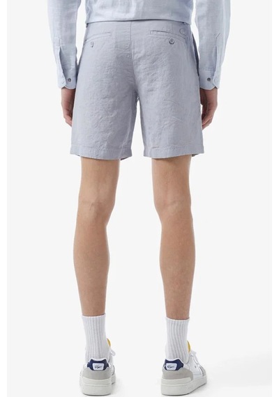 Lacoste Men's Slim Fit Linen Bermuda Shorts Grey Erkek Dar Kesim Keten Şort Gri