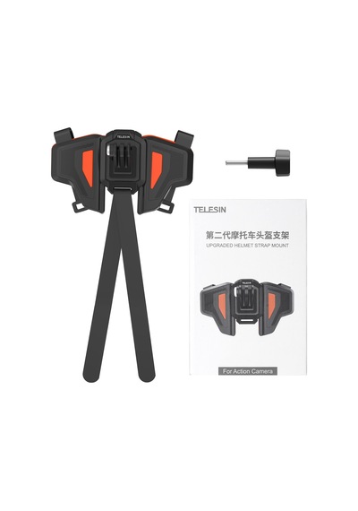 Telesin Aksiyon Kamera Kask Çene Montajı, Motorcycle Helmet Bracket Orange / Gopro / Osmoactio Uyumlu