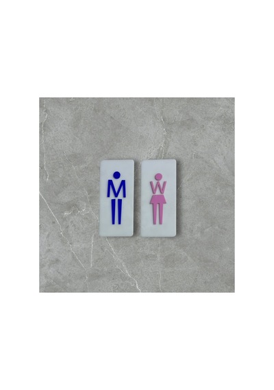 Man Woman Wc Yön Levhası Pembe-mavi