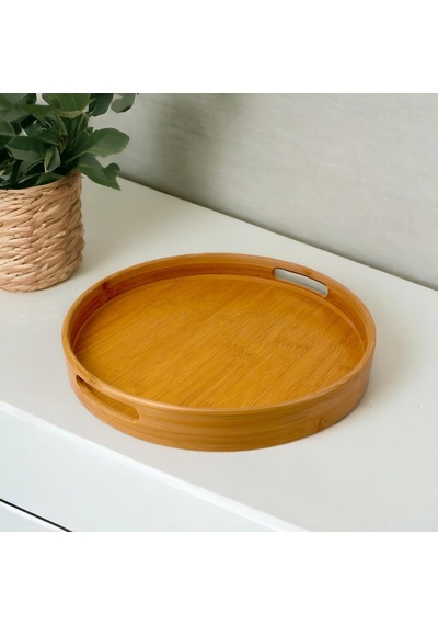 Deconox 35cm Yuvarlak Bambu Servis Tepsisi, Yuvarlak Tepsi, Bambu Tepsi 35cm 35.cm 6cm Sku: Smg8690010541765 Açık Mavi