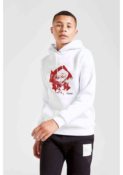 Tshirthane Anime Tokyo Ghoul Anteiku Baskılı Unisex Çocuk Kapüşonlu Beyaz S (529009888) Beyaz