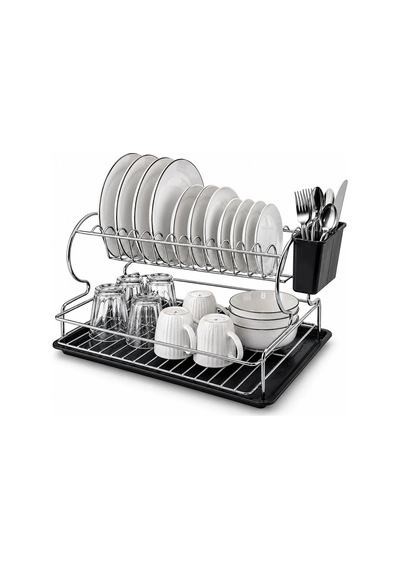Krom - Metal 2 Katlı Tabaklık - Bulaşıklık 5468 Çok Renkli