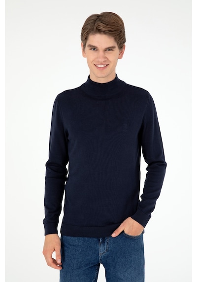 U.S. Polo Assn. Erkek Slim Fit Yarım Boğazlı Lacivert Basic Kazak 50288887-VR033