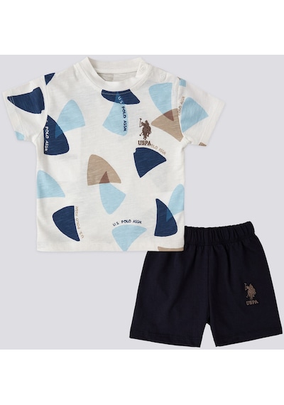 U.S. Polo Assn. U.s. Polo Assn Lisanslı Triangle Krem Erkek Bebek Takımı 5274-43282 Krem