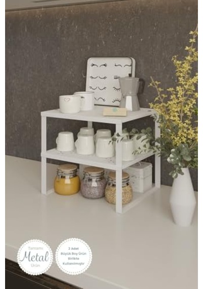 Metal Dolap Içi Raf Düzenleyici Büyük Boy Beyaz Tezgah Üstü Düzenleyici Tamamı Metal Organizer Diğer