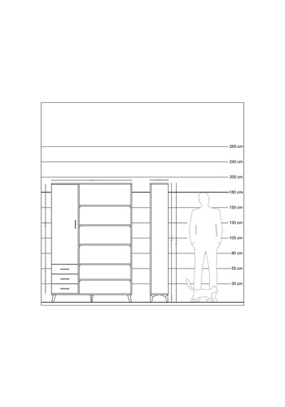 Arges Dolap 9 Raflı 3 Çekmeceli 3 Kapaklı 132x30x195 Çam-aytaşı/antrasit Aytası/antrasıt Arges Dolap 9 Raflı 3 Çekmeceli 3 Kapaklı 132x30x195 Çam-aytaşı/antrasit Aytası/antrasıt