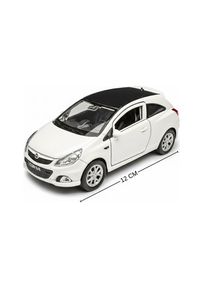 Beyaz 1:34 Ölçek Die Cast Kapıları Açılır Lisanslı Opel Corsa Opc Oyuncak Metal Model Araba Çok Renkli