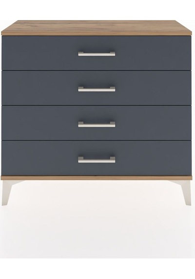 Arges Şifonyer 4 Çekmeceli 88x30x80 Çam-antrasit Çam
