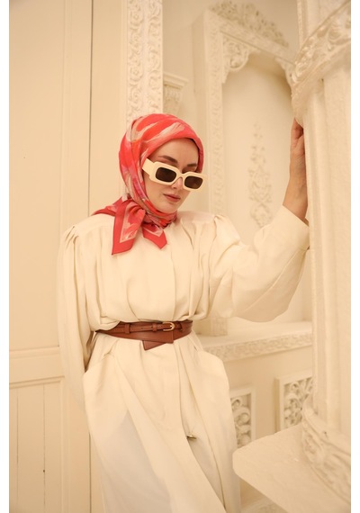 Silk Home Olinda İpek Eşarp 47001-13 Mercan, Pembe, Yanık Sarı, Mor, Sarı