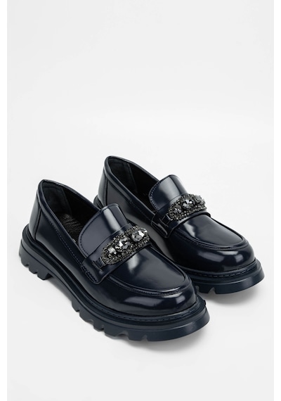 Tamer Tanca Kadın Vegan Lacivert Loafer Ayakkabı 817 2399 Bn Ayk Sk23/24 Lacı Acma Lacivert