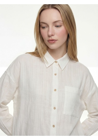 LOFT Loose Fit Kadın Gömlek U.kol Lf2042160 Q1.v1 Beyaz
