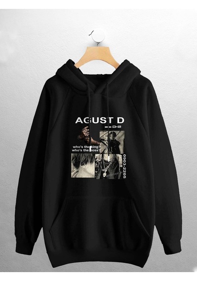 Macklin Unisex Kadın Erkek Agust D Bts Baskılı Sweatshirt Siyah Mck0819 Siyah