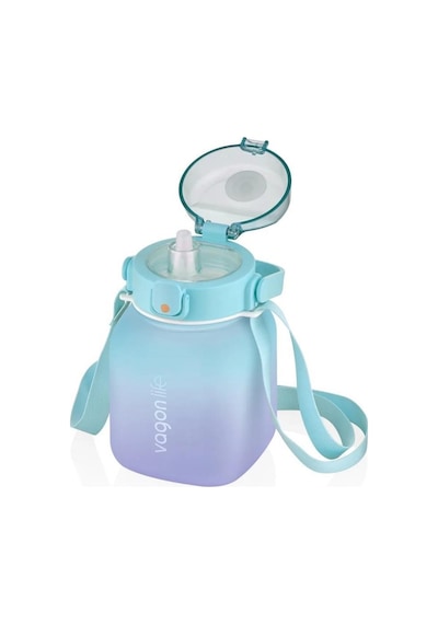 Vagonlife Motivasyon Su Matarası 1100ml Mavi Mor Mavi