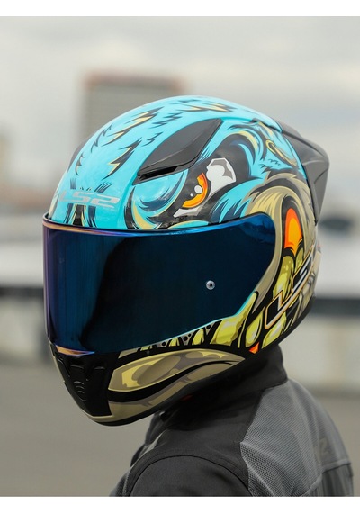 Ls2 Rapıd 2 Race Motosiklet Kaskı Vizörlü Neo Mavi - Mor