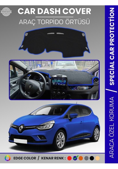 Renault Clio 4 2012-2020 Torpido Örtüsü Ön Göğüs Koruma Torpido Koruma Birebir Uyum Kaymaz - 957 Stiloto