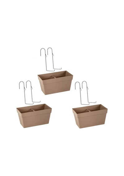 Omnipazar So-yb01a Askılı Yalı Balkon Saksı 6.5 Lt Mocha 3 Adet