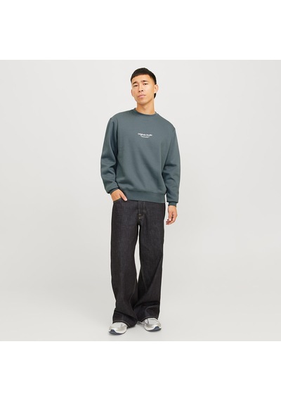 Jack & Jones Jack&jones Vesterbro Erkek Yeşil Bisiklet Yaka Sweatshirt Gri