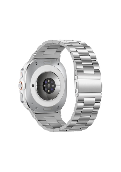 Samsung Galaxy Watch 8 40/44mm & Watch 8 Classic 46mm Uyumlu Paslanmaz Çelik Saat Kordonu Gümüş